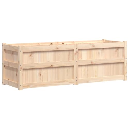 vidaXL Pflanzkübel, Rechteckig Blumenkübel mit großem Fassungsvermögen, Pflanzkasten Übertopf für Garten Terrasse, Blumentopf Blumenkasten, Massivholz Kiefer
