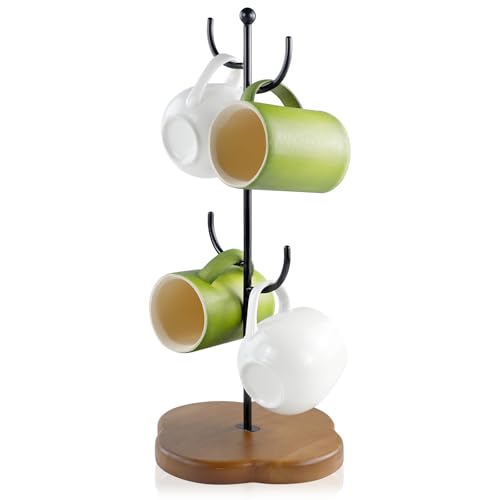 WATUNID Mug Holder Tree, Creative Cactus Shapes Coffee Mug Holder, Countertop Coffee Cup Holder, Thicker Base Mug Tree Stand, Tea Cups Storage Rack for Counter,Coffee Bar Accessories and Decor