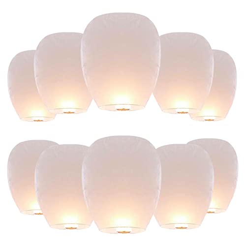 10 Pack Chinese Paper Lanterns to Release in Sky, ECO Friendly Biodegradable Paper Sky Lanterns to Release in Sky Memorial, Wishing Floating Lanterns to Release in Sky