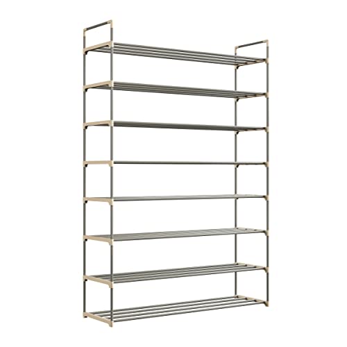 Shoe Rack with 8 Shelves-Eight Tiers for 48 Pairs-For Bedroom, Entryway, Hallway, and Closet- Space Saving Storage and Organization by Home-Complete
