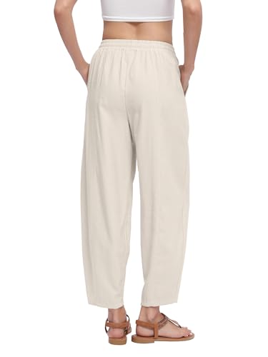 Women Summer Baggy Pants, Casual Loose Fit Ankle Length Trousers with Pockets for Vacation, Yoga, Streetwear2