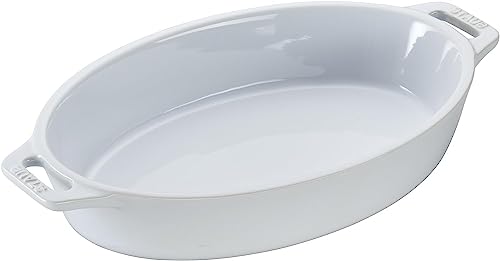 Staub Ceramics 4-Pc Baking Pans Set, Casserole Dish With Lid, Brownie Pan, White #TOP6