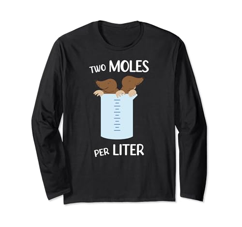 Funny Chemistry Science Measurement Two Moles Per Liter Maglia a Manica