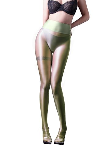 Image of Ultra Sheer Workout Leggings Shiny Tights for Women Control Top to Waist Pantyhose Tummy Control Glossy Panty Hose