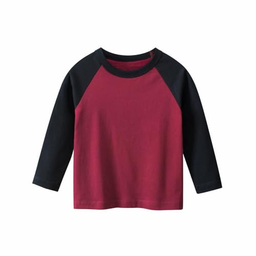 Kids Boys Girls Cotton Pullover Tops Toddler Unisex Long Sleeve Crew Neck Contrast Fall Thin Trendy Tops Tees Clothes