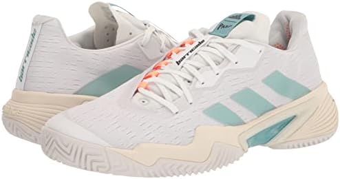 adidas Women's Barricade Tennis Shoe, White/White/Orbit Grey (Parley), 9 | Image 6