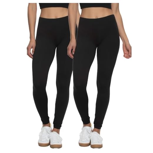 Velvety Super Soft Lightweight Legging 2-Pack (Black, Medium)