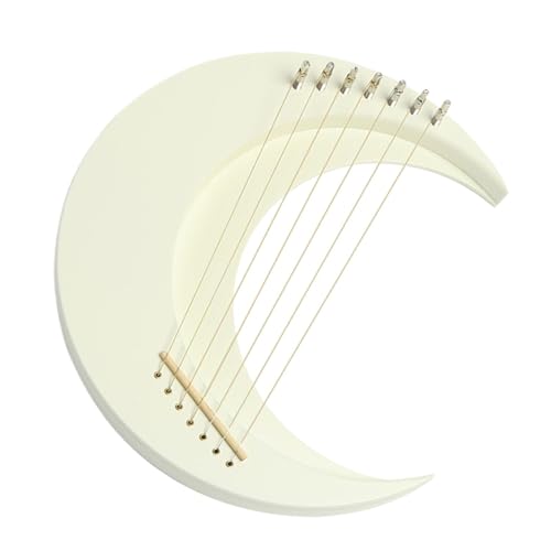 Lyre harpe 7 cordes en forme de lune instrument musique 30x28 cm