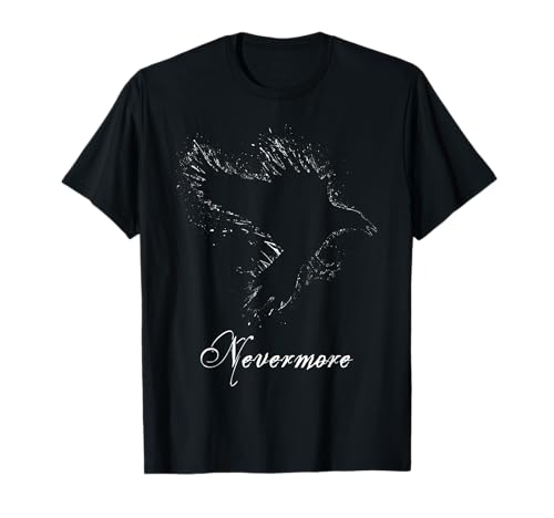 Nevermore The Raven Edgar Allan Poe Gothic Macabre Poetry T-Shirt