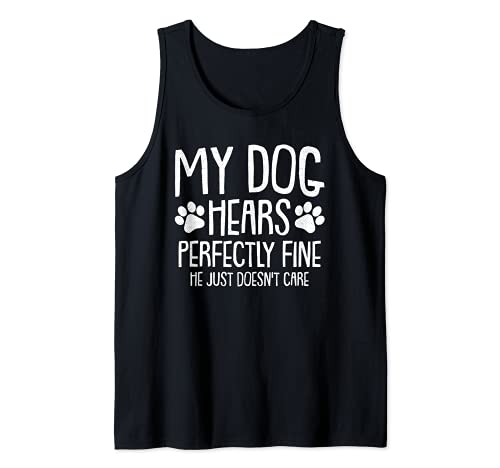 My Dog Funny Humor Paw Print Doggie Puppy Animal Pet Lover Tank Top, Black, S