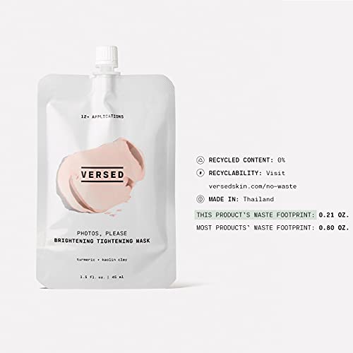 Versed Photos, Please - Tightening, Brightening Face Mask With Turmeric And Kaolin Clay - Pore-Tightening, Hydrating Facial Mask Exfoliates, Removes Blackheads, Evens Skin Tone (1.5 Fl Oz) #TOP3
