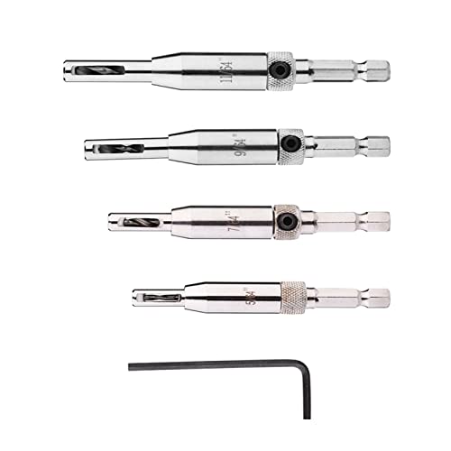XHTLLO 4pcs Self Centeannulus Drill Bit Set with Hex Shank, Door and Window Hinge Hole Puncherworking Tools, High Speed Steel for Accurate Drilling