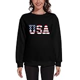 KPSTRO USA Pullover Sweatshirts for Women American Flag Sweaters Patriotic T shirt 4th of July Tee Tops Fall Winter Outfits
