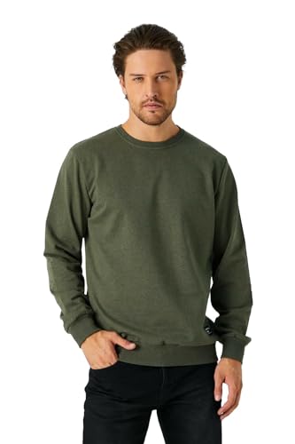COMEOR Sweatshirt Herren Pullover Ohne Kapuze (Khaki 3XL)