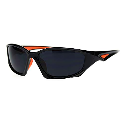 Mens Classic 90s Aerodynamic Plastic Sport Warp Around Sunglasses