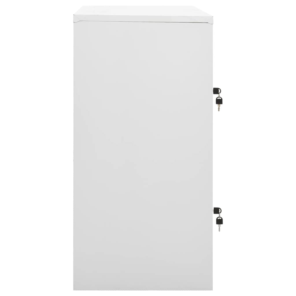 Armadio grigio chiaro, 90 x 45 x 92,5 cm, in metallo, con 4 scomparti e serrature, armadietto moderno per ufficio, scuola e archivio, robusto armadietto per documenti