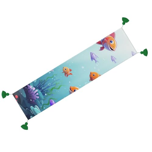 Chemin de table rustique animaux marins déco coton table basse - 3