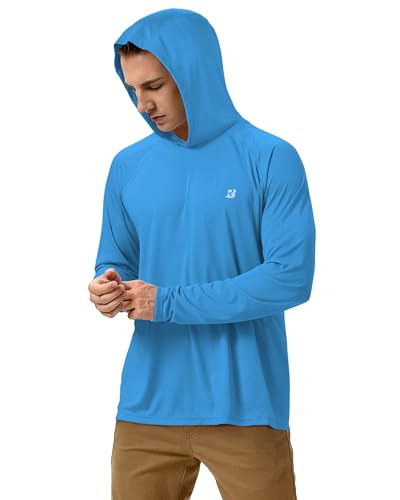 Image of Roadbox Mens Fishing Sun Hoodie, Long Sleeve UPF 50+ UV Protection Shirts