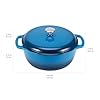 Amazon Basics Cast Iron Dutch Oven Pot with Lid, Enameled, Round, Dual Handles, Heavy-Duty, Medium, 6-Quart, Blue #1