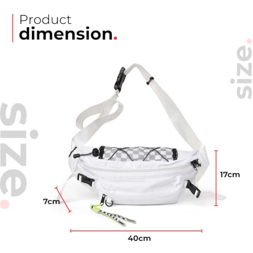 Image of Tressential Waist Bag for Men Women | Cross Body Fanny Pack Sling Bag for Hiking, Travel, Camping, Outdoor Sports, Cycling | Money Belt with Adjustable Strap (White)