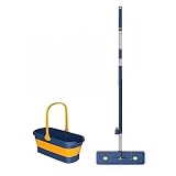 Kit Limpeza Peças Vassoura e Pá com Pente Mop Lava e Seca Pá de Lixo Balde Dobrável - Multiuso Casa (2M1)