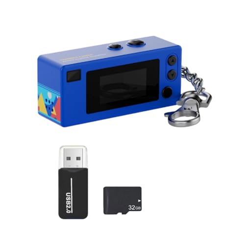 Caméra d'action clé avec écran 0,96 pouce mini caméscope 1080P enregistreur vidéo bleu