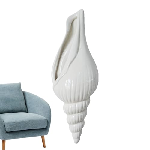 Vase conque 3D en céramique blanche pour une décoration murale moderne - 8