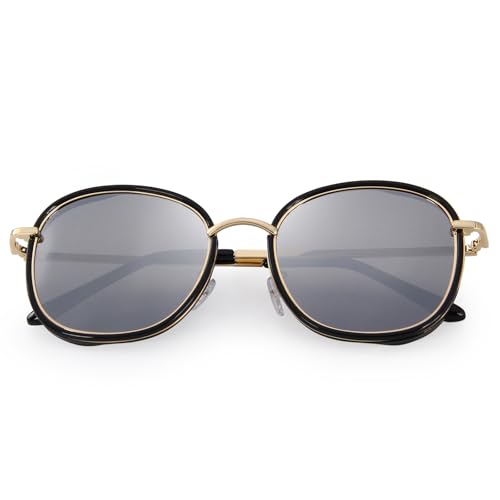 Polarized Sunglasses for Women Retro Oversized Sun Glasses Metal Temple4