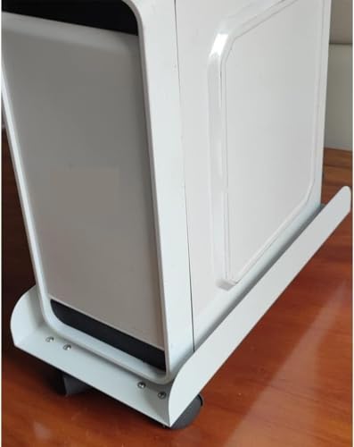Soporte para CPU de torre, soporte rodante de acero, carrito móvil con ruedas con bloqueo, apto para la mayoría de gabinetes de computadora bajo escritorio, negro/blanco, 400 x 215 x 58 mm miniatura 5