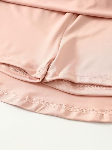 Girls 4 Pack Athletic Skirts Set Tennis Golf Skirts with Shorts Running Flowy Skorts 3-12Y4