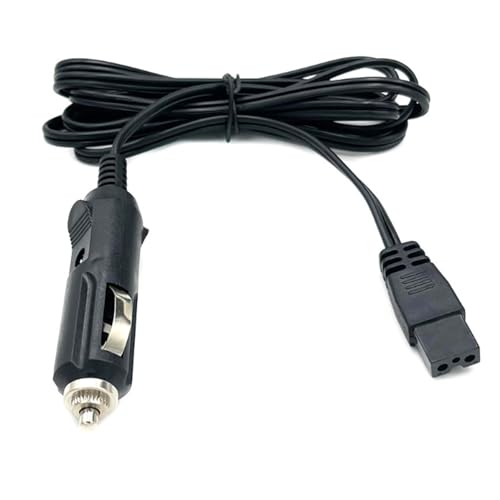 drburpily Cable de alimentación de 12 V, cable con enchufe tipo K 2 metros para encendedor cigarrillos congelador, carga para refrigerador montado en vehículo.