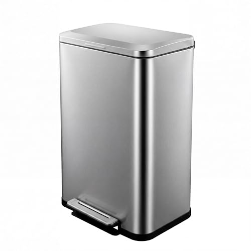 Caneca de basura rectangular IDEALHOUSE acero inoxidable 13 galones