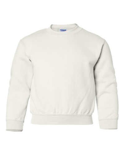 Gildan Boys Heavy Blend Crewneck Sweatshirt, Medium, White