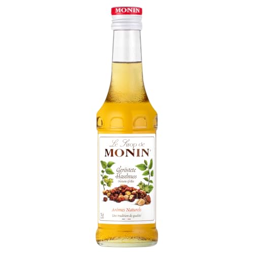 Monin Sirup geröstete Haselnuss (1 x 0 25 l) Kaffeesirup für Latte Macchiato Cappuccino & Milchkaffee Haselnuss Sirup für Cocktails Desserts & Getränke