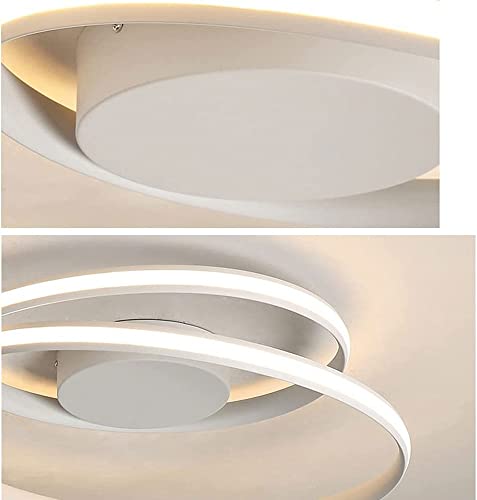 Plafonnier LED salon moderne blanc télécommande intensité variable chambre salle à manger - 7