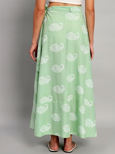 Image of Ravaiyaa - Attitude is everything Cotton Hand Block Floral Printed Wrap Around Women's Free Size Skirt Rapron
