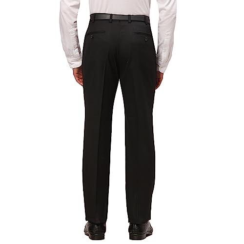 Image of Park Avenue Men's Polyester Blend Structure Pattern Smart Fit Flat Front Formal Trouser