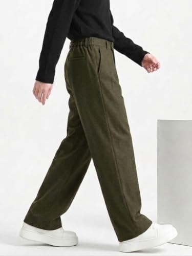 Image of Linen Pants for man | Relaxed Fit Korean Pants | Gurkha Trouser | Lower for Men | Elastic Waist Bottom wear | Straight Fit Casual Trousers | Formal Pant for Office & Wedding