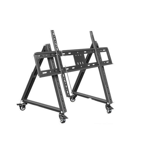 GUODDM Soporte De TV con Ruedas, Carrito para Monitor De Baja Altura con Ruedas, LED con Ángulo De Visión Ajustable De 40° A 70°, para Pantallas Planas Y Curvas De 32 A 85 Pulgadas(32'-85')