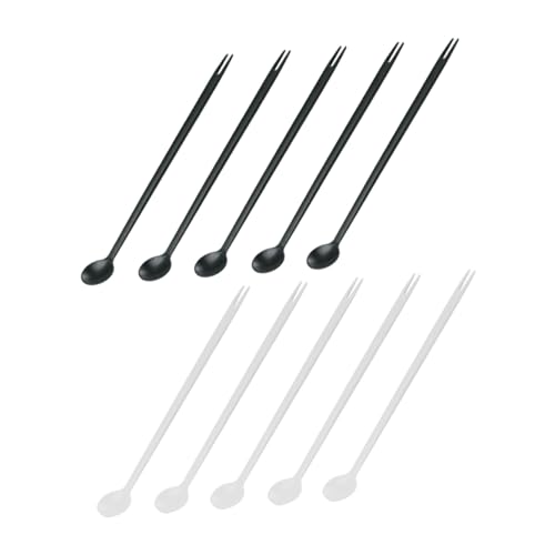 Garneck 10pcs Tasting Spoon Mixing Double-head Spoon Ice Cream Spoon Long Handle Spoon Coffee Spoon Stirring Spoon Martini Sticks Condiment Spoons Coffee Stir Spoons Mixing Spoon Pp