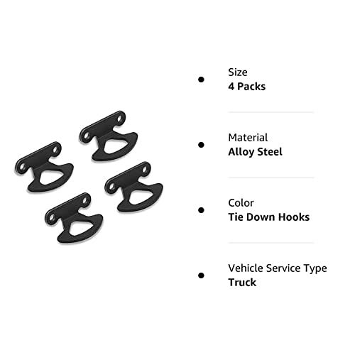Sporthfish 4 Pcs Tie Down Hooks Compatible For 2000-2017 Ford Tie Down Anchors F150 Styleside 2004-2017 Explorer Sport Trac 2001-2010 Bed Inner Hook Kits #TOP2