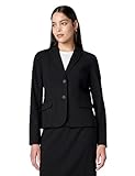 Calvin Klein Women's Two Button Lux Suit Blazer, Black, 8