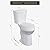 21 Inch Tall Two-Piece Round Toilet with ADA Chair Height, 1.1/1.6 GPF Dual Flush & 12" Rough-In, High Bowl Design for Senior Comfort, White