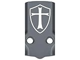 NDZ Performance MOS Optic Cover Plate for Glock 43X & 48 – Gray Anodized Aluminum, Knights Templar Shield – Made in USA