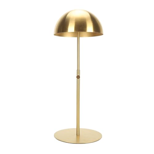 flexman Hat Display Stand, 20-40cm Height Adjustable Multifunctional Portable Stainless Steel Hat Rack Stand for All Styles and Sizes of Hats (Gold)