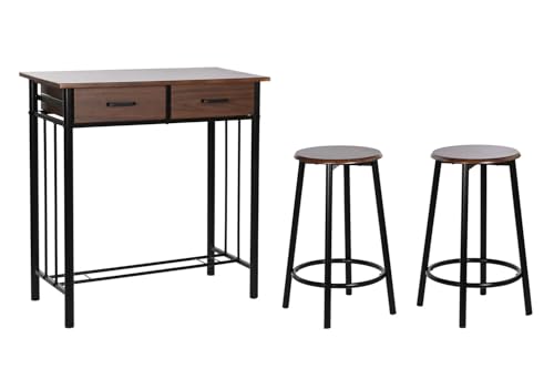 Table de cuisine compacte 80x50 pour studio et petit espace avec tabourets - 6