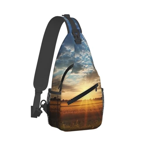 Bolso cruzado deportivo negro para viaje y senderismo miniatura 2