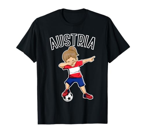 Dabbing Fußball Mädchen mit Österreich Trikot Kinder Austria...