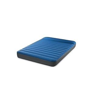 Intex 60412E TruAire Luxury Camping Mattress: Fiber-Tech – Puncture-Resistant Laminate – QuickFill USB Air Pump – 600lb Weight Capacity – Full Size, Blue