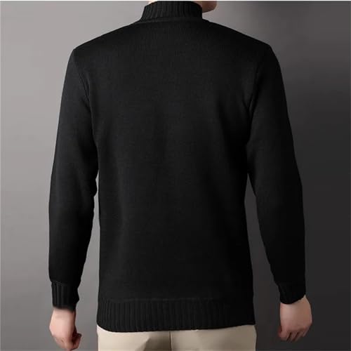 Jegsnoe Men Slim Long Sleeve Pullovers Mock Neck Knitted Sweater2